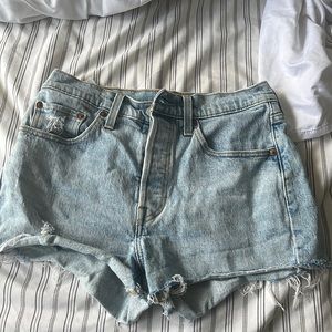 Levi’s high rise cotton denim shorts
